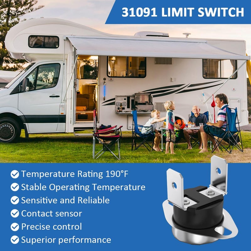 WKZO 31091 Limit Switch Replacement for Atwood Hydro Flame Dometic RV Furnace Heater 190℉ High Temperature L190 Limit Switch - Image 3